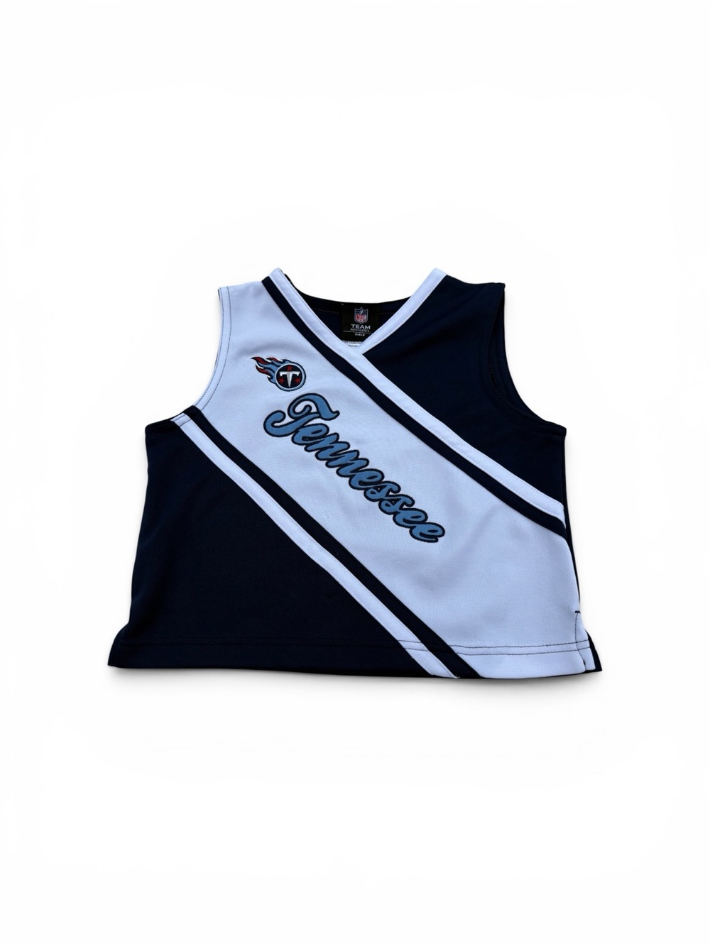 NFL Tennessee Titans Cheer Top Girls Medium 10/12 Blue Sleeveless Tank Shirt